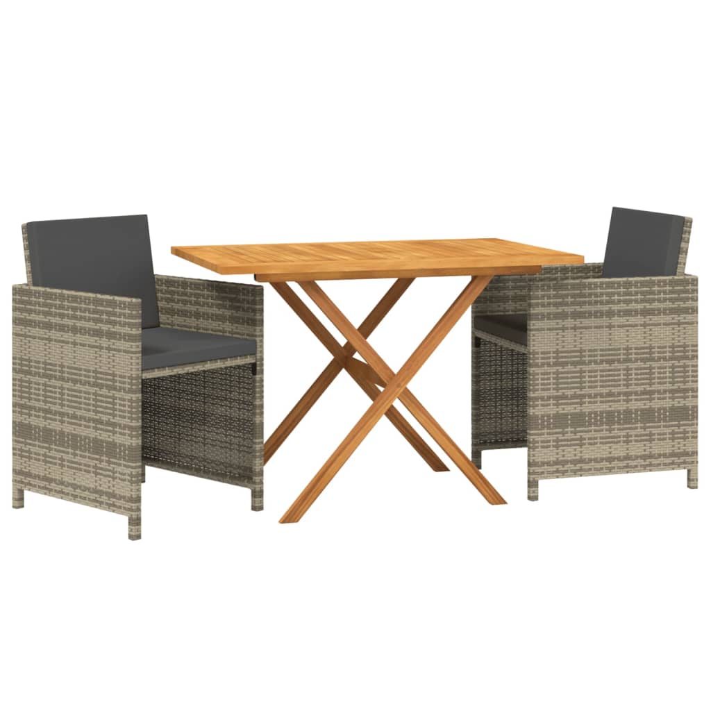 3-delige Tuinset met kussens grijs is nu te koop bij PeponiXL, paradijselijk wonen!