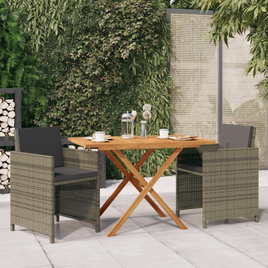3-delige Tuinset met kussens grijs is nu te koop bij PeponiXL, paradijselijk wonen!