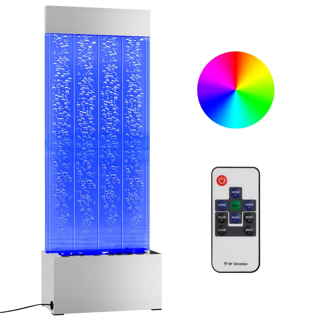 Bubbelzuil met RGB LED's 110 cm roestvrij staal en acryl is nu te koop bij PeponiXL, paradijselijk wonen!