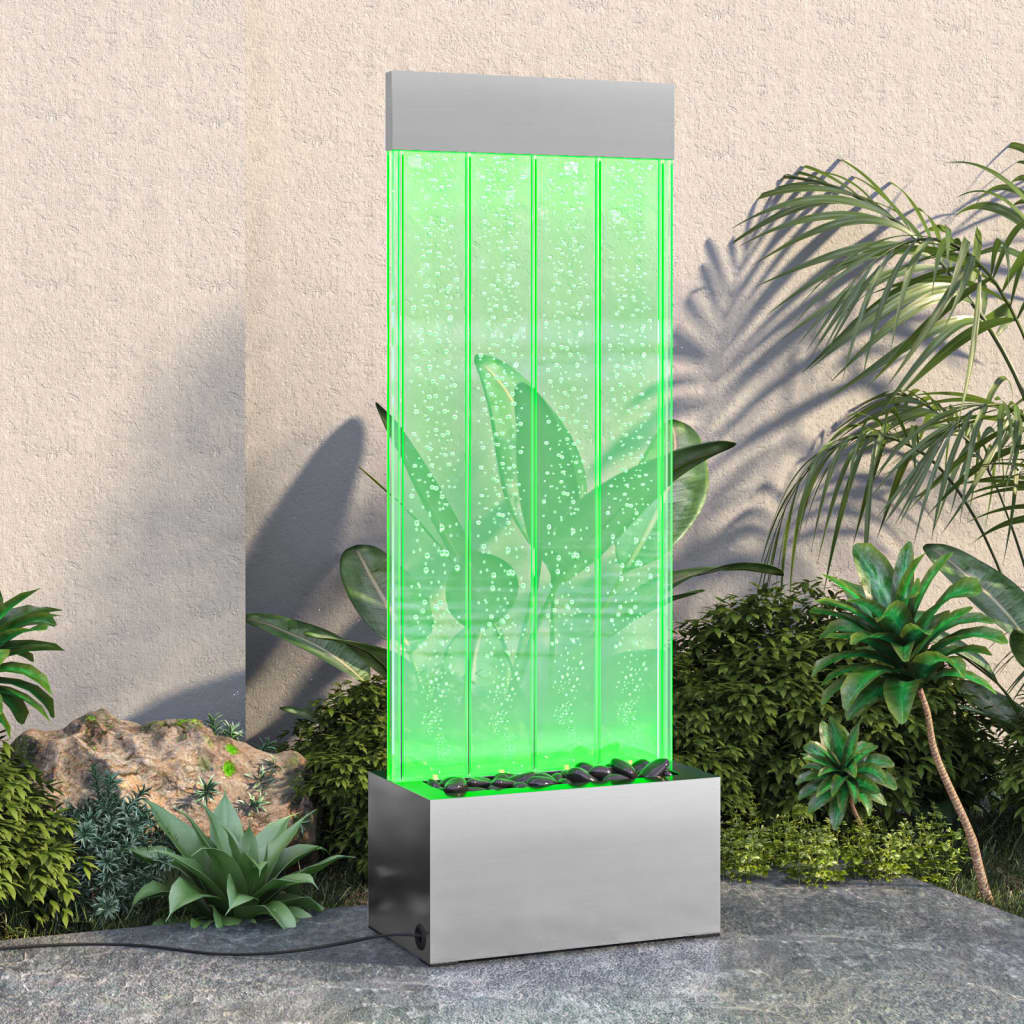 Bubbelzuil met RGB LED's 110 cm roestvrij staal en acryl is nu te koop bij PeponiXL, paradijselijk wonen!