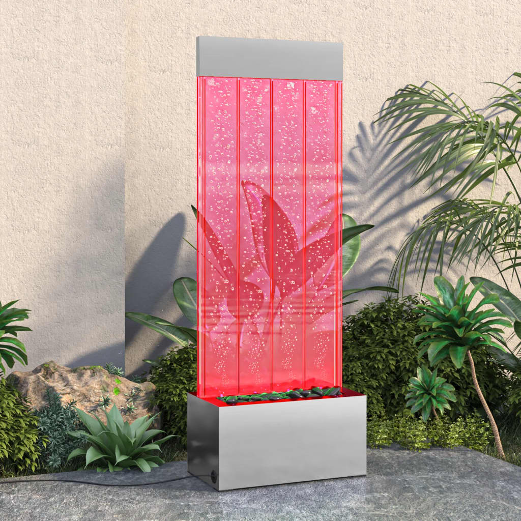 Bubbelzuil met RGB LED's 110 cm roestvrij staal en acryl is nu te koop bij PeponiXL, paradijselijk wonen!