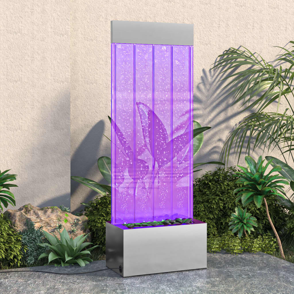Bubbelzuil met RGB LED's 110 cm roestvrij staal en acryl is nu te koop bij PeponiXL, paradijselijk wonen!