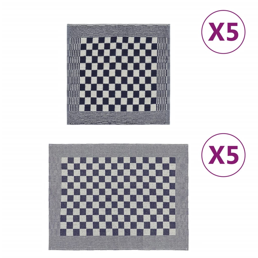 10-delige Keukendoekenset katoen blauw en wit is nu te koop bij PeponiXL, paradijselijk wonen!