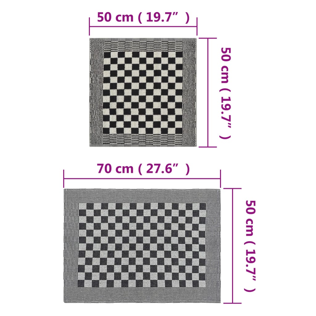 10-delige Keukendoekenset katoen zwart en wit is nu te koop bij PeponiXL, paradijselijk wonen!