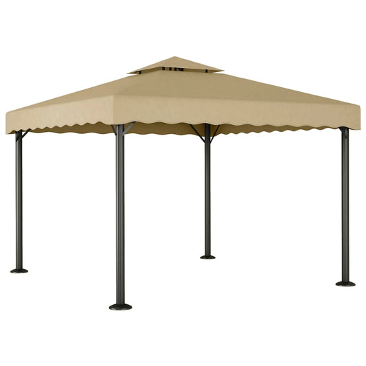Prieel 3x3 m aluminium en staal taupe is nu te koop bij PeponiXL, paradijselijk wonen!