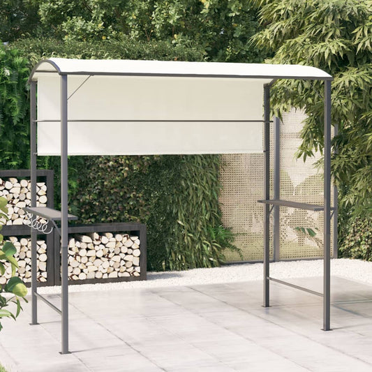 Prieel met dak 220x110x200 cm crèmekleurig is nu te koop bij PeponiXL, paradijselijk wonen!