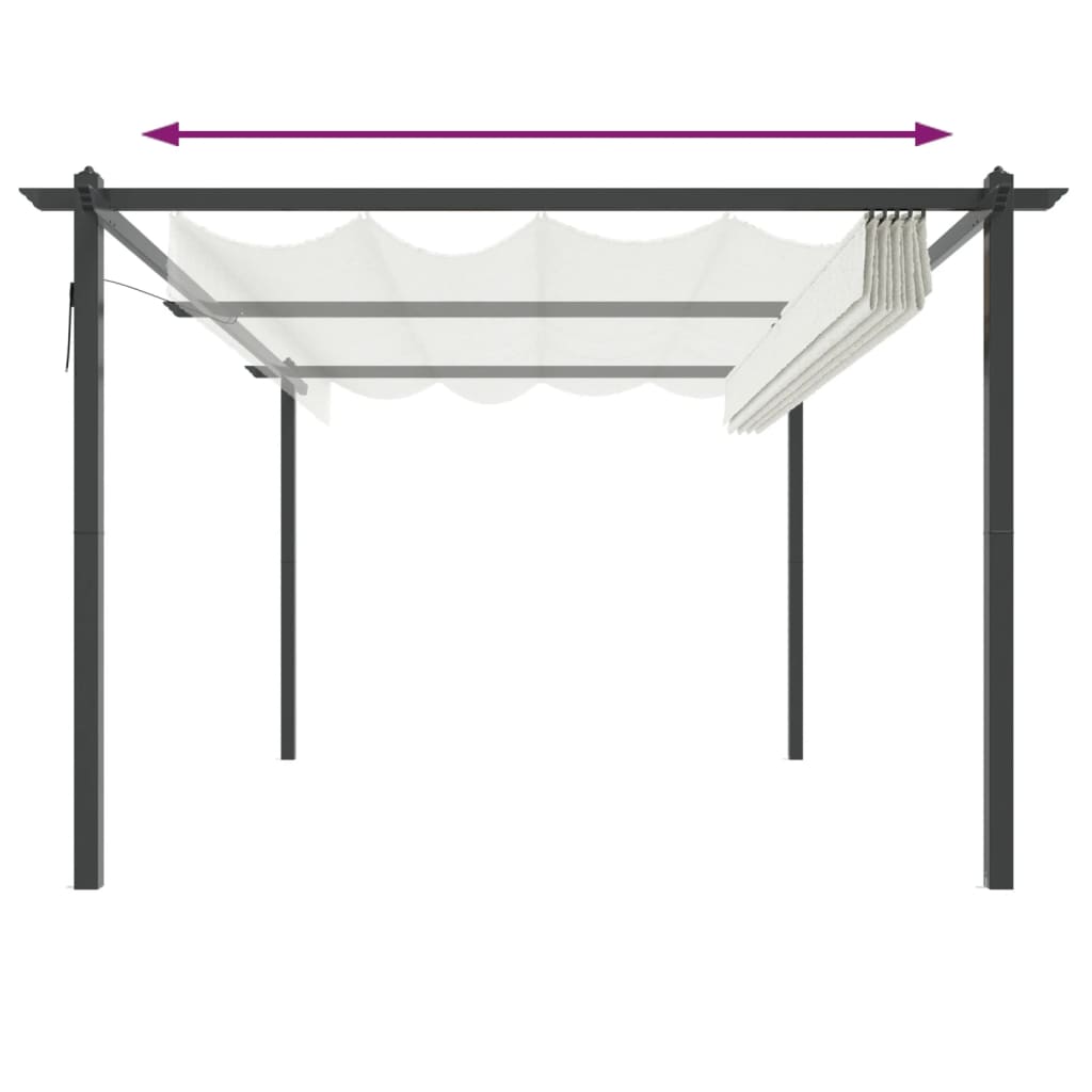 Tuinprieel met uittrekbaar dak 4x3 m crèmekleurig is nu te koop bij PeponiXL, paradijselijk wonen!