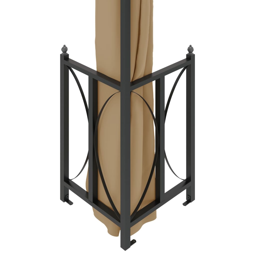 Prieel met zijwanden en dubbel dak 3x4 m taupe is nu te koop bij PeponiXL, paradijselijk wonen!