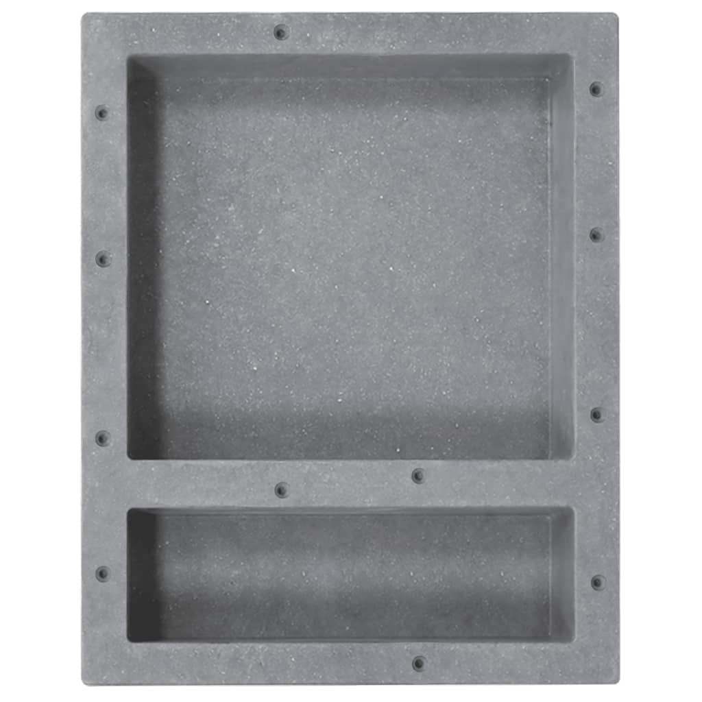 Douchenis met 2 vakken 41x51x10 cm matgrijs is nu te koop bij PeponiXL, paradijselijk wonen!