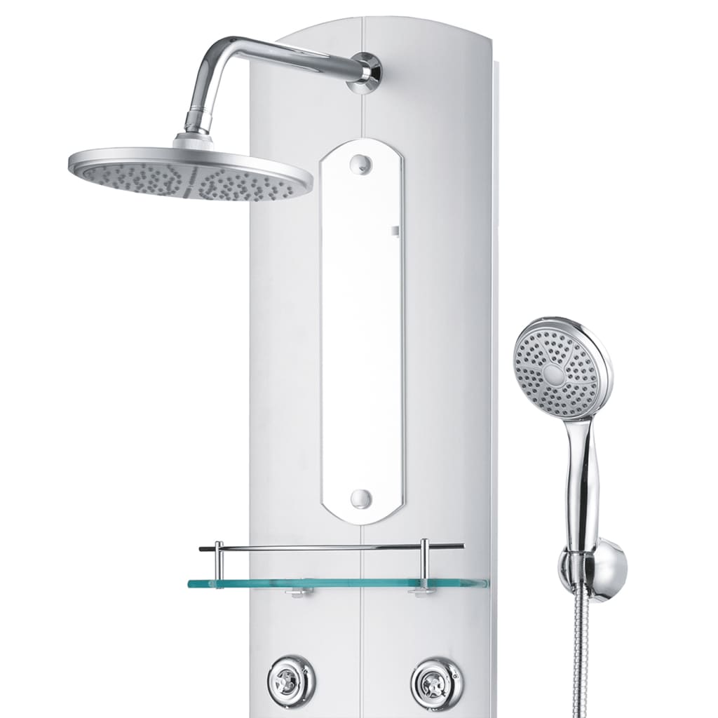 Douchepaneel 25x43x110 cm zilverkleurig is nu te koop bij PeponiXL, paradijselijk wonen!