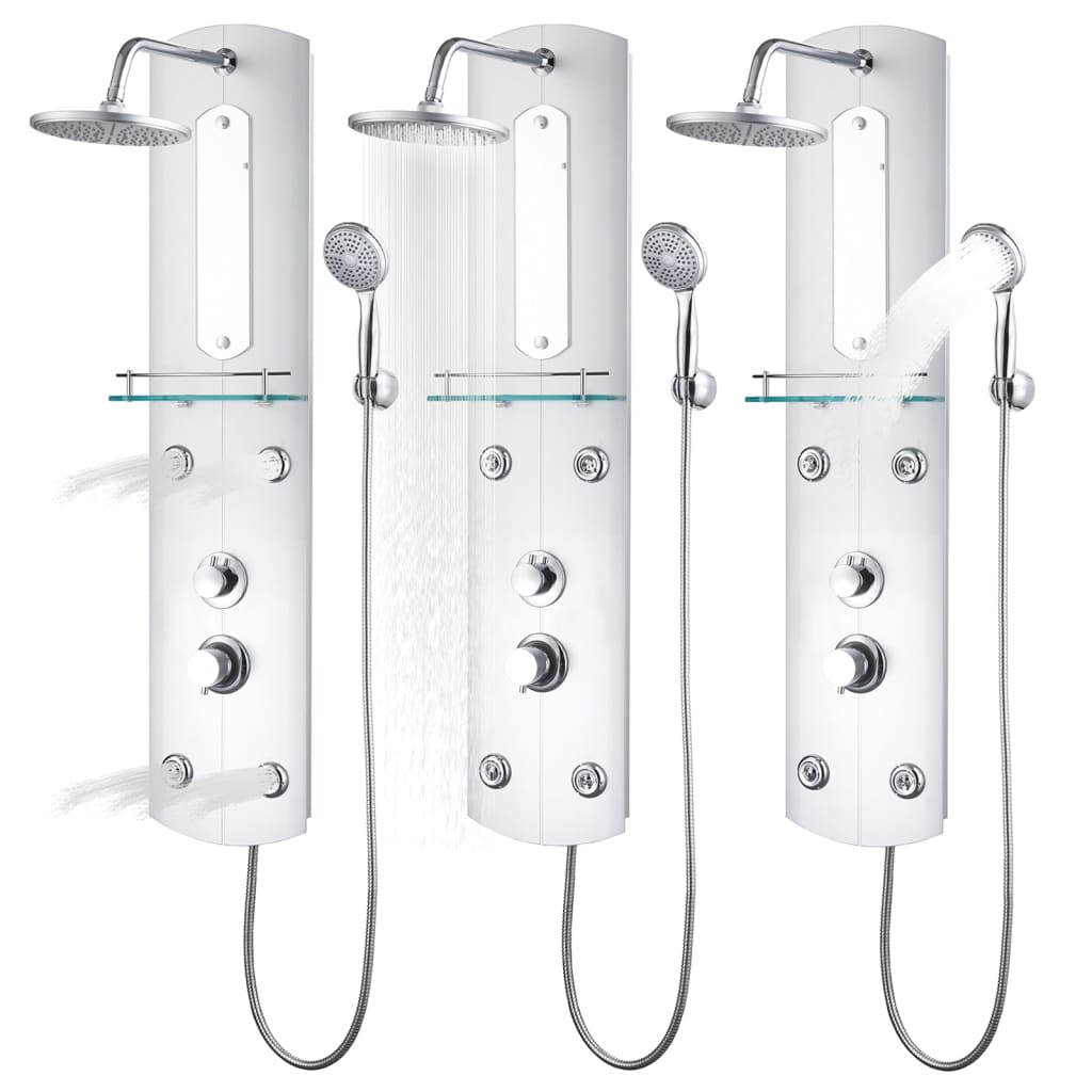 Douchepaneel 25x43x110 cm zilverkleurig is nu te koop bij PeponiXL, paradijselijk wonen!