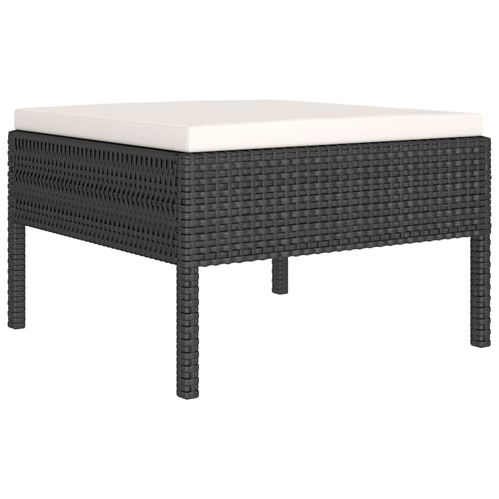 5-delige Loungeset met kussens poly rattan zwart is nu te koop bij PeponiXL, paradijselijk wonen!