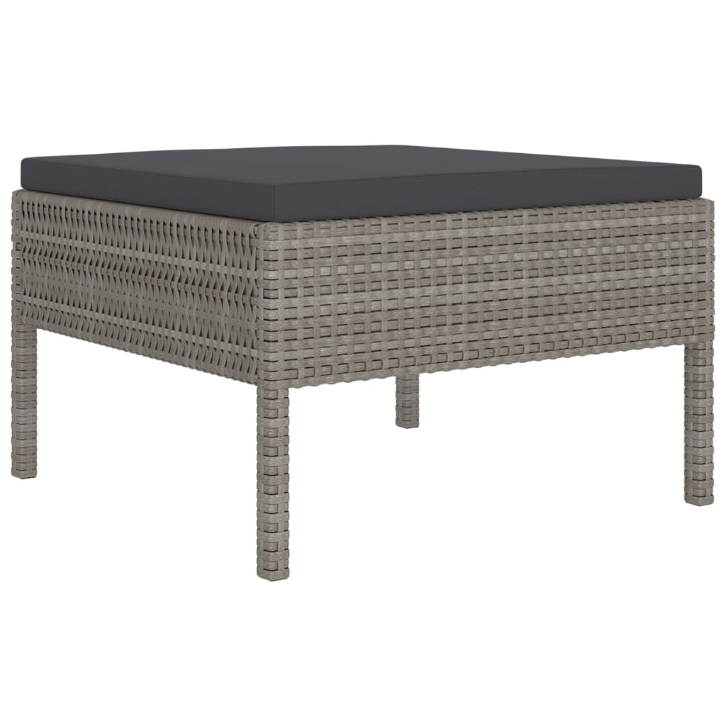 5-delige Loungeset met kussens poly rattan grijs is nu te koop bij PeponiXL, paradijselijk wonen!