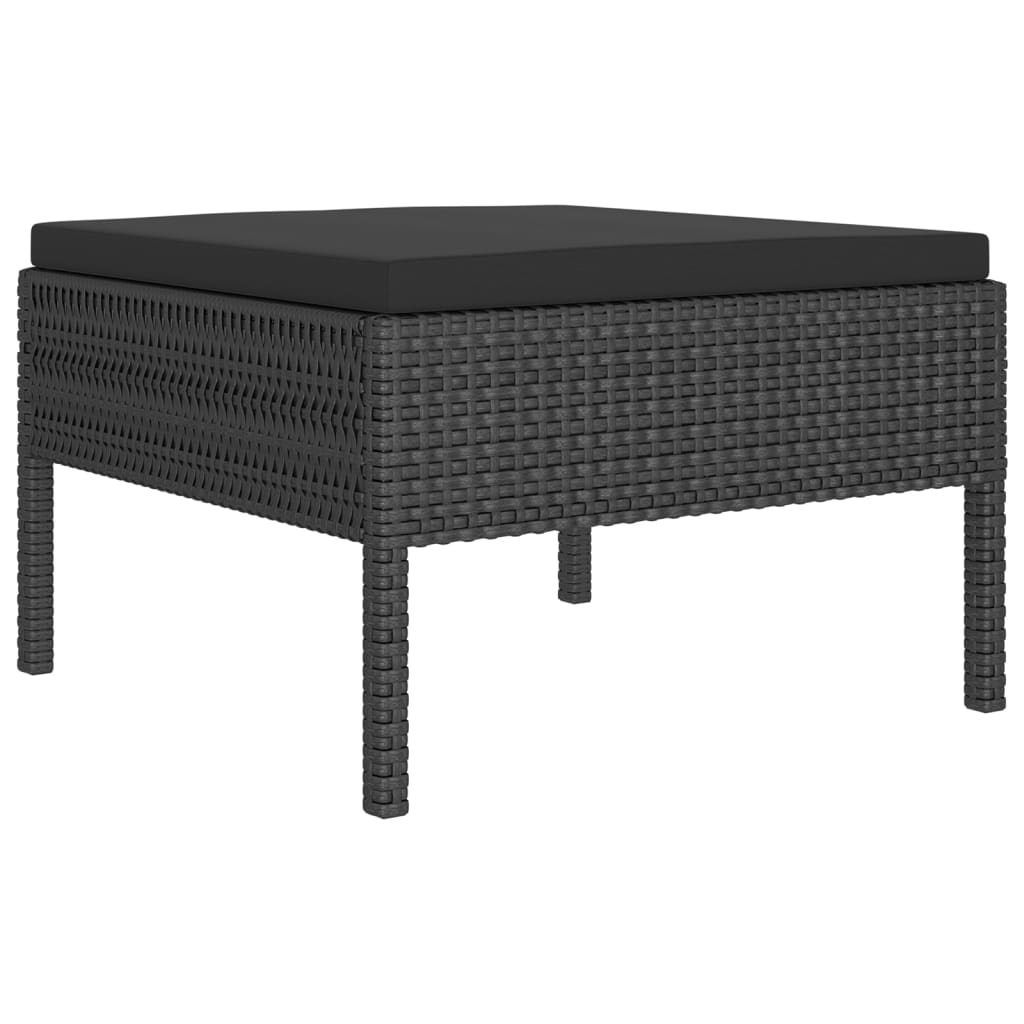 6-delige Loungeset met kussens poly rattan zwart is nu te koop bij PeponiXL, paradijselijk wonen!