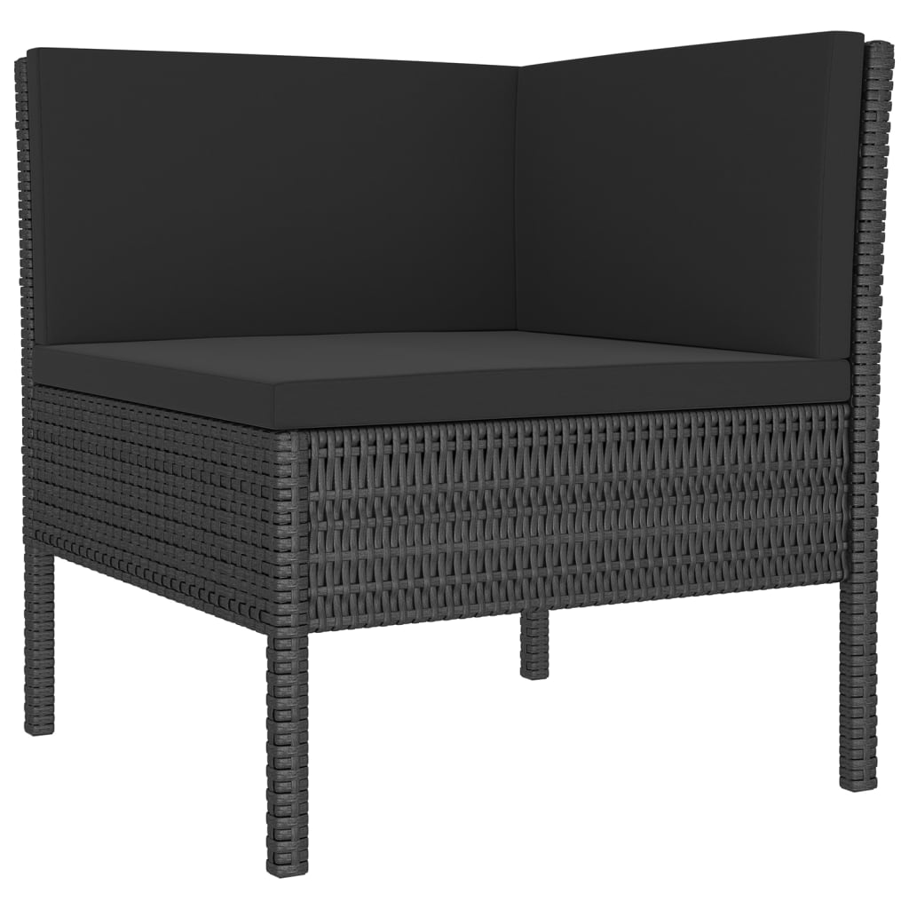 9-delige Loungeset met kussens poly rattan zwart is nu te koop bij PeponiXL, paradijselijk wonen!
