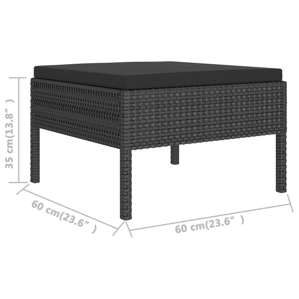 12-delige Loungeset met kussens poly rattan zwart is nu te koop bij PeponiXL, paradijselijk wonen!