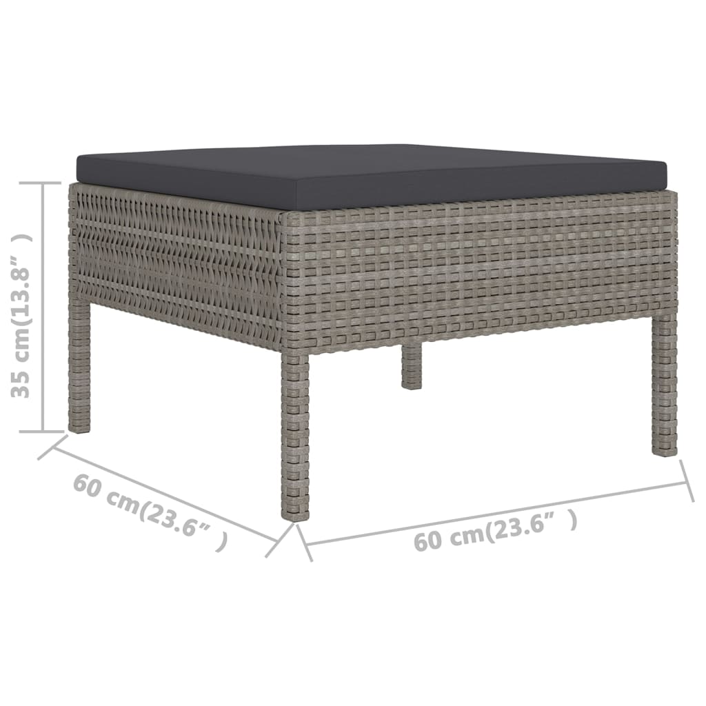 7-delige Loungeset met kussens poly rattan grijs is nu te koop bij PeponiXL, paradijselijk wonen!