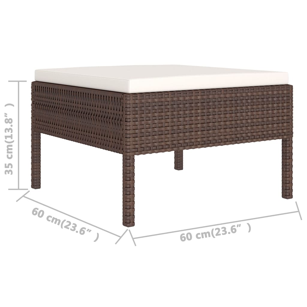 7-delige Loungeset met kussens poly rattan bruin is nu te koop bij PeponiXL, paradijselijk wonen!