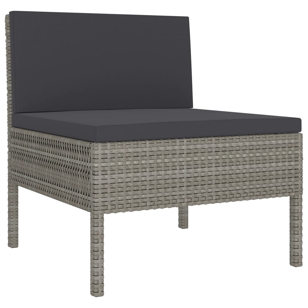 8-delige Loungeset met kussens poly rattan grijs is nu te koop bij PeponiXL, paradijselijk wonen!