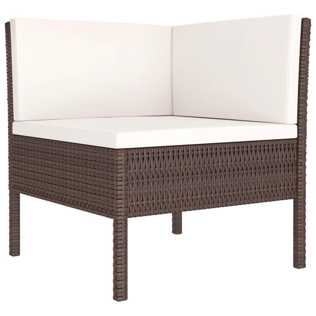 9-delige Loungeset met kussens poly rattan bruin is nu te koop bij PeponiXL, paradijselijk wonen!