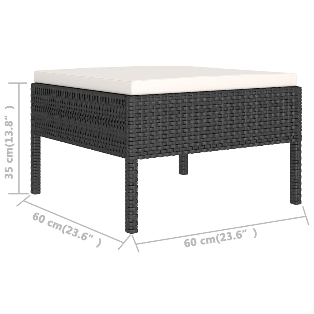 11-delige Loungeset met kussens poly rattan zwart is nu te koop bij PeponiXL, paradijselijk wonen!