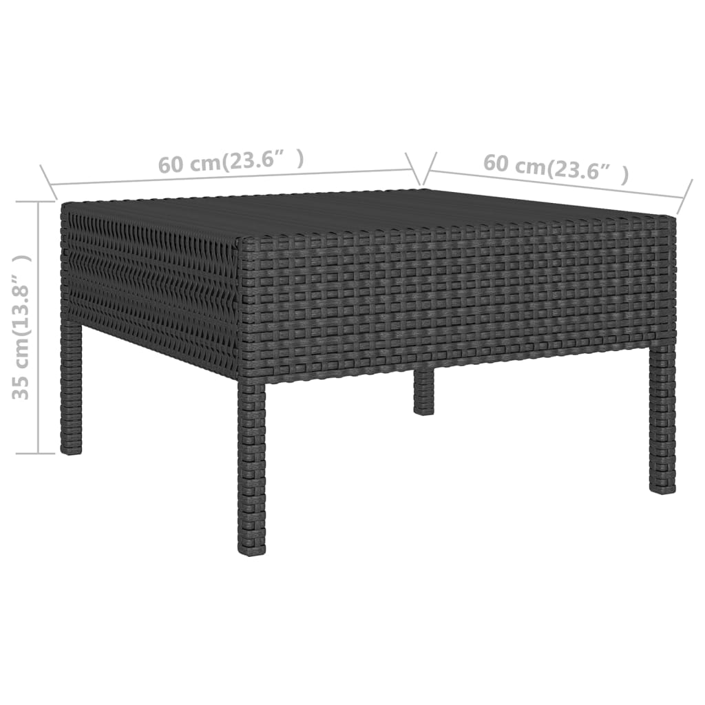 12-delige Loungeset met kussens poly rattan zwart is nu te koop bij PeponiXL, paradijselijk wonen!