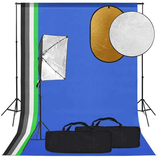 Fotostudioset met softboxlamp, achtergrond en reflector is nu te koop bij PeponiXL, paradijselijk wonen!