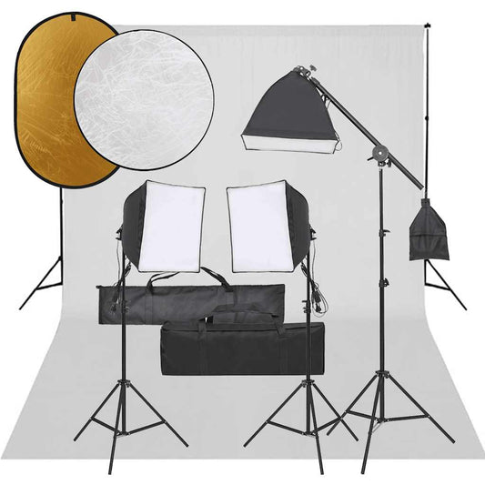 Fotostudioset met verlichtingsset, achtergrond en reflector is nu te koop bij PeponiXL, paradijselijk wonen!