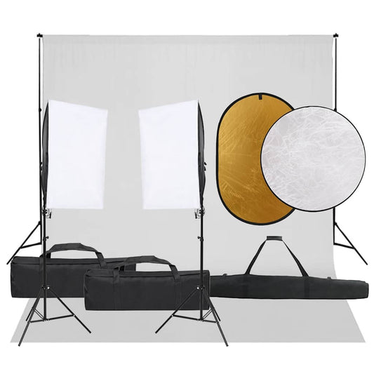 Fotostudioset met verlichtingsset, achtergrond en reflector is nu te koop bij PeponiXL, paradijselijk wonen!
