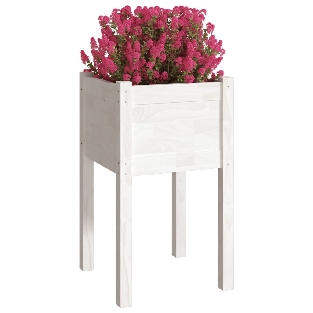 Plantenbak 40x40x70 cm massief grenenhout wit is nu te koop bij PeponiXL, paradijselijk wonen!