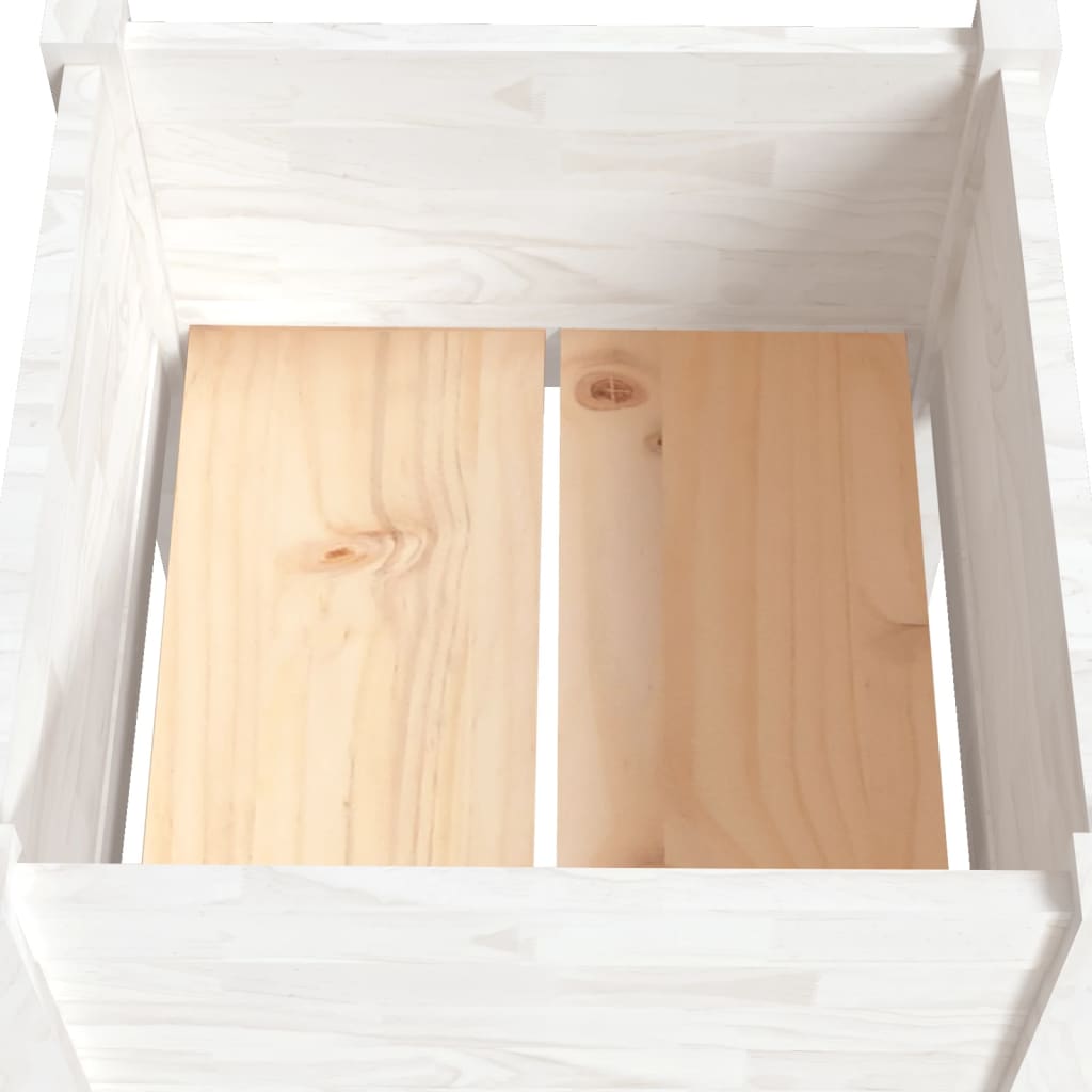 Plantenbak 40x40x70 cm massief grenenhout wit is nu te koop bij PeponiXL, paradijselijk wonen!