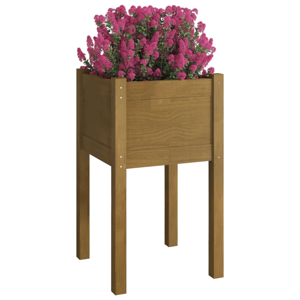 Plantenbakken 2 st 40x40x70 cm massief grenenhout honingbruin is nu te koop bij PeponiXL, paradijselijk wonen!