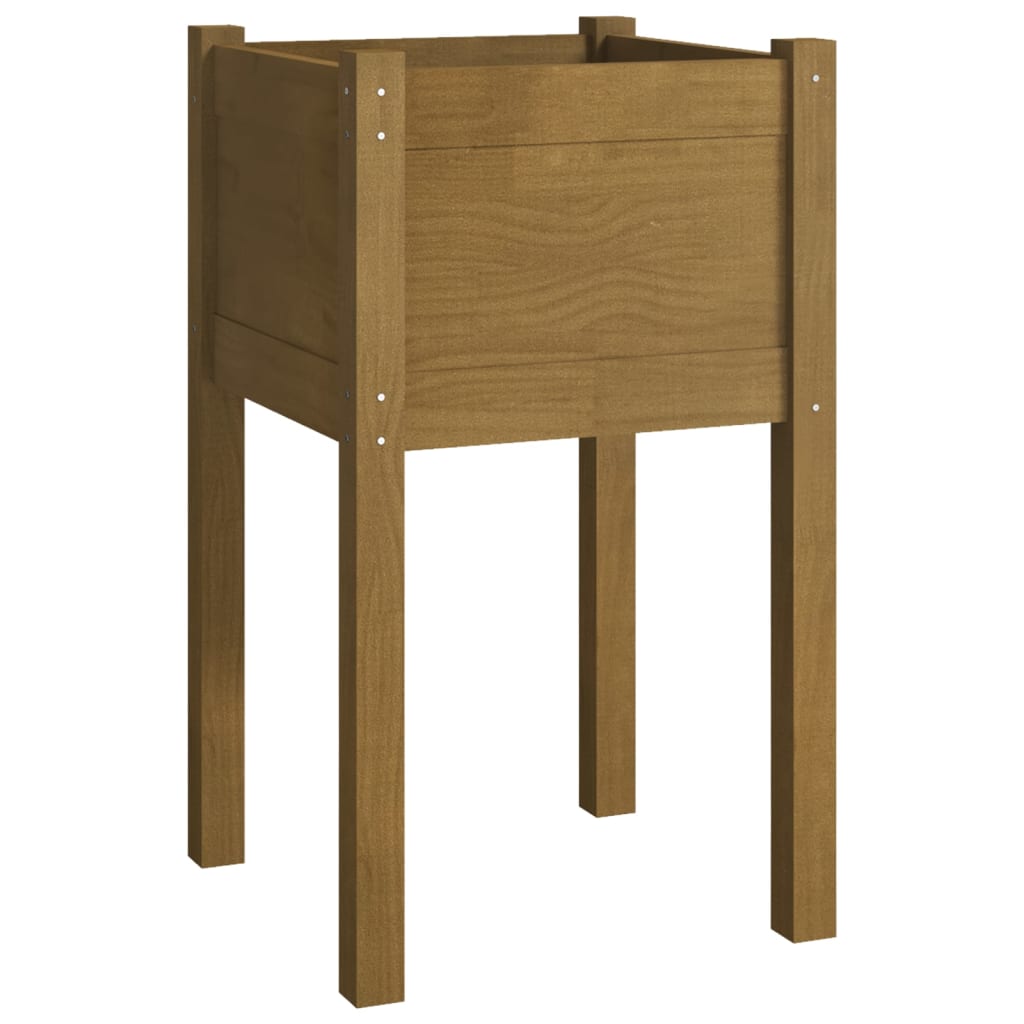 Plantenbakken 2 st 40x40x70 cm massief grenenhout honingbruin is nu te koop bij PeponiXL, paradijselijk wonen!