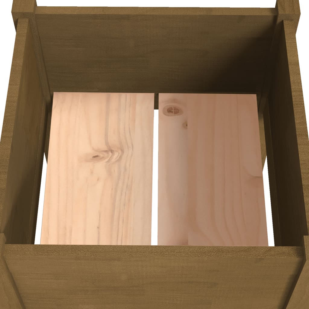Plantenbakken 2 st 40x40x70 cm massief grenenhout honingbruin is nu te koop bij PeponiXL, paradijselijk wonen!