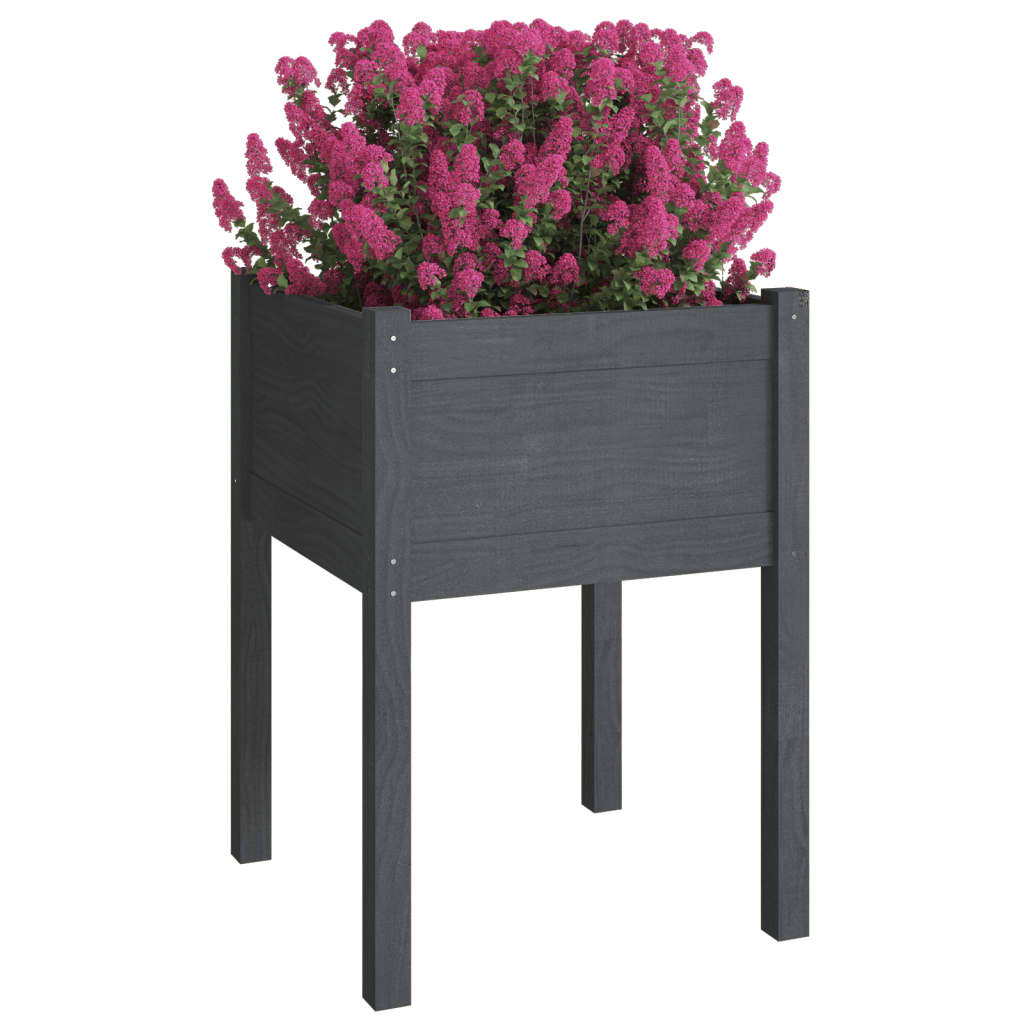 Plantenbak 50x50x70 cm massief grenenhout grijs is nu te koop bij PeponiXL, paradijselijk wonen!