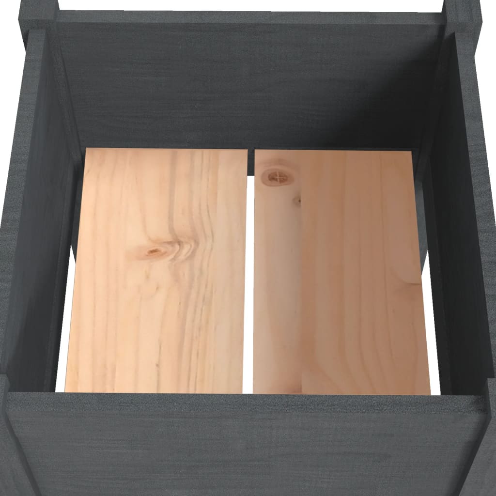 Plantenbak 50x50x70 cm massief grenenhout grijs is nu te koop bij PeponiXL, paradijselijk wonen!