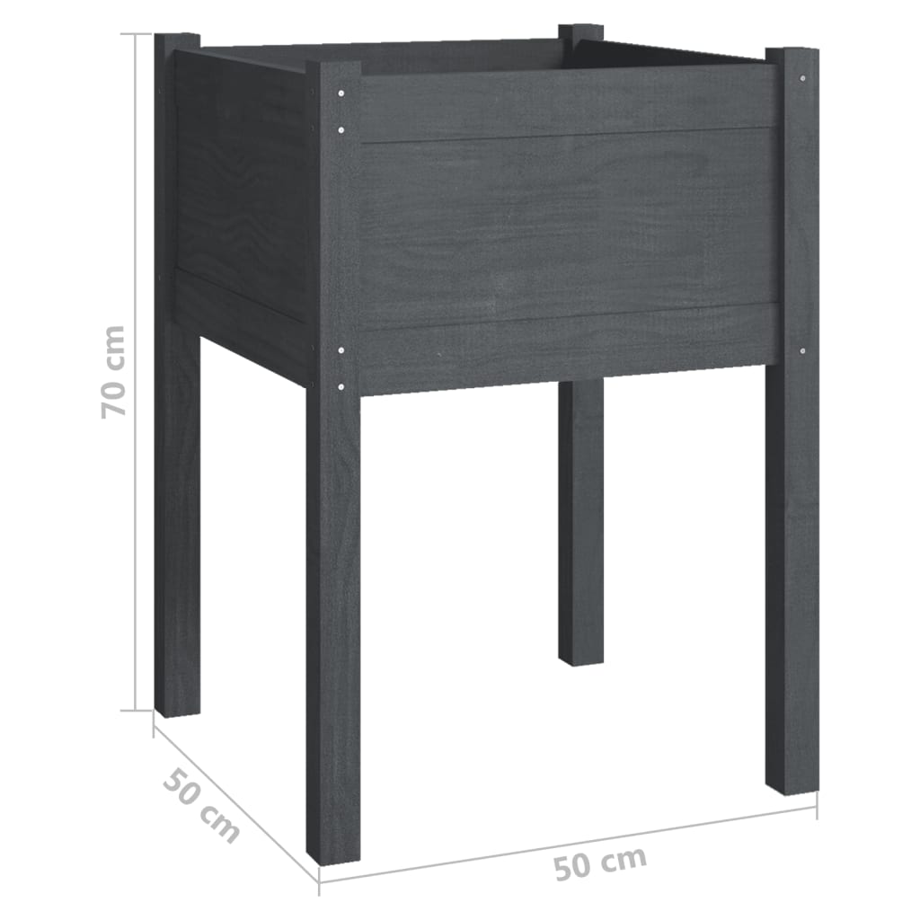 Plantenbak 50x50x70 cm massief grenenhout grijs is nu te koop bij PeponiXL, paradijselijk wonen!