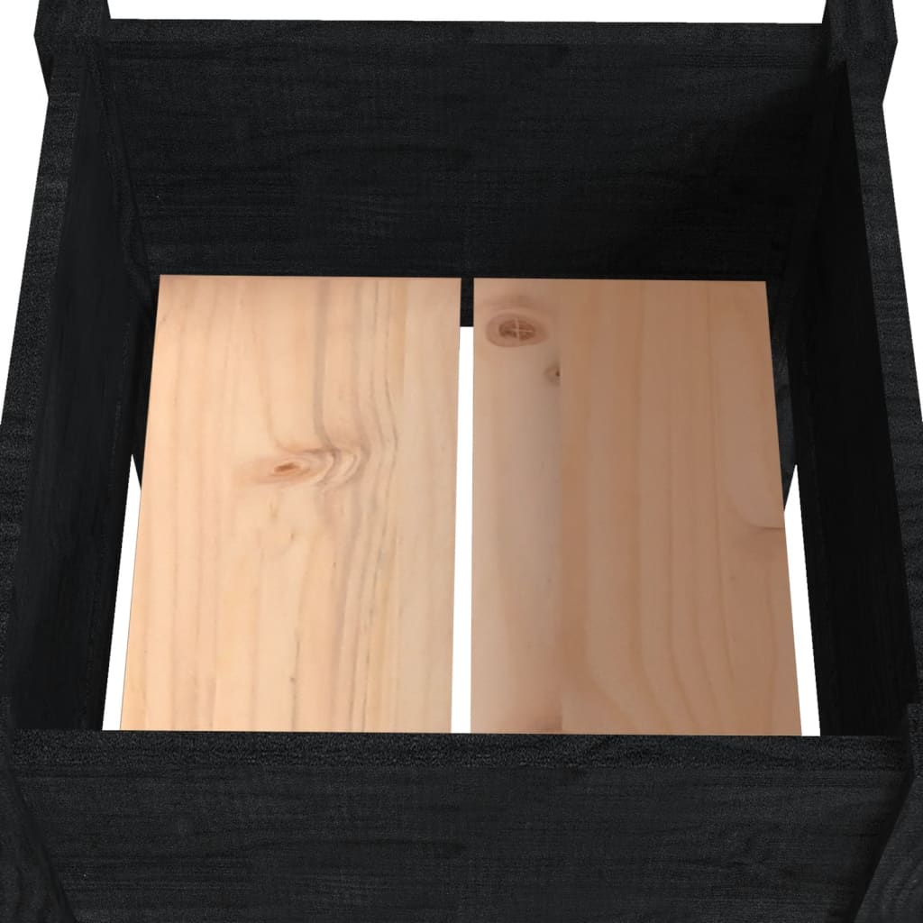 Plantenbakken 2 st 50x50x70 cm massief grenenhout zwart is nu te koop bij PeponiXL, paradijselijk wonen!