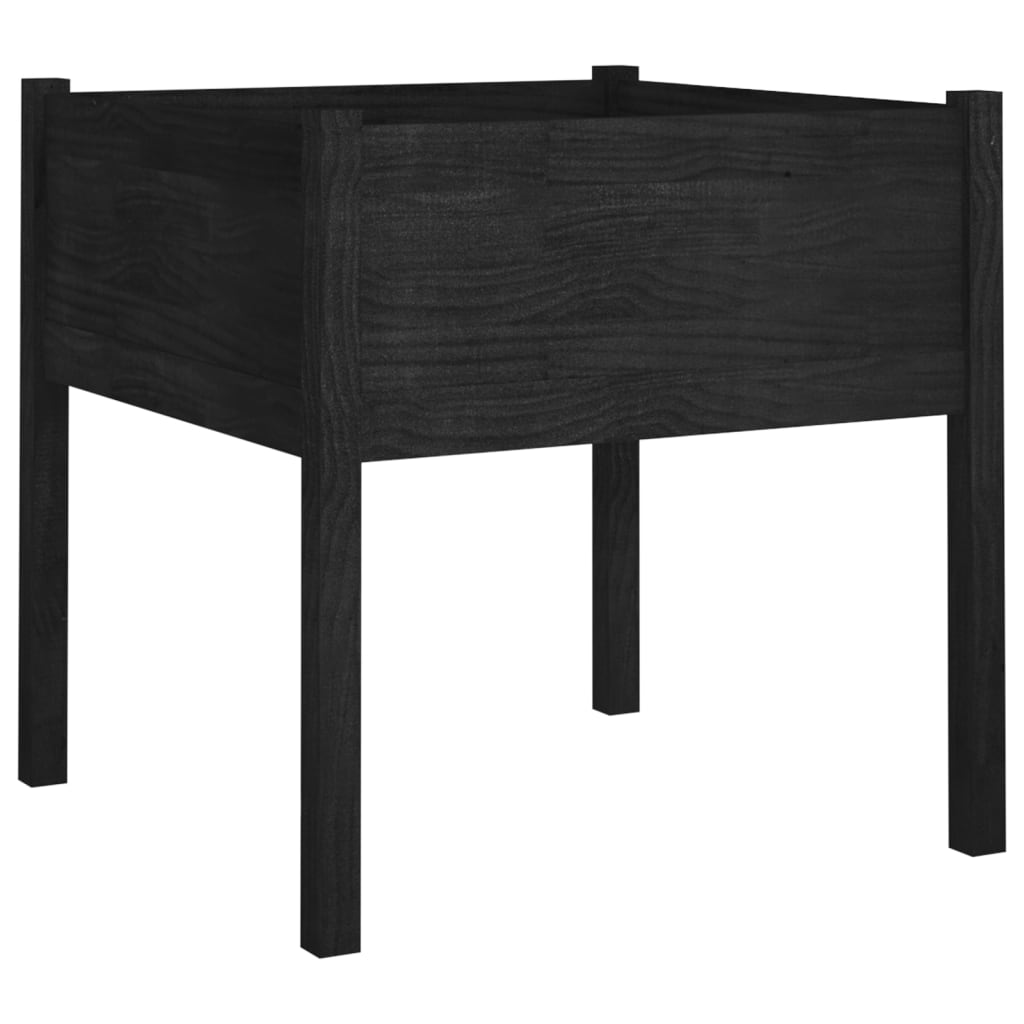Plantenbak 70x70x70 cm massief grenenhout zwart is nu te koop bij PeponiXL, paradijselijk wonen!