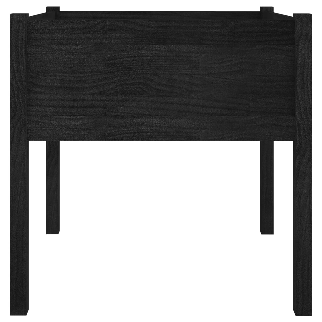 Plantenbak 70x70x70 cm massief grenenhout zwart is nu te koop bij PeponiXL, paradijselijk wonen!