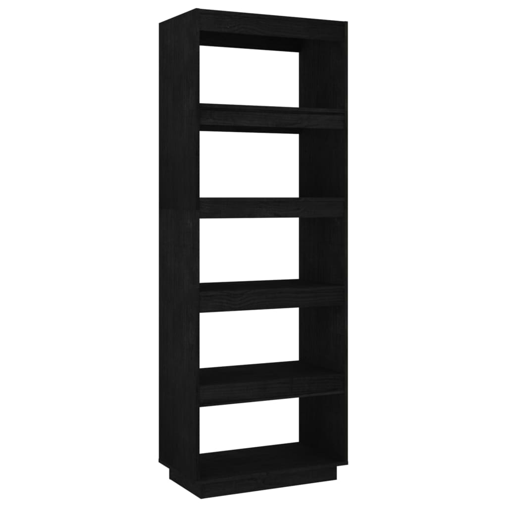 Boekenkast/kamerscherm 60x35x167 cm massief grenenhout zwart is nu te koop bij PeponiXL, paradijselijk wonen!