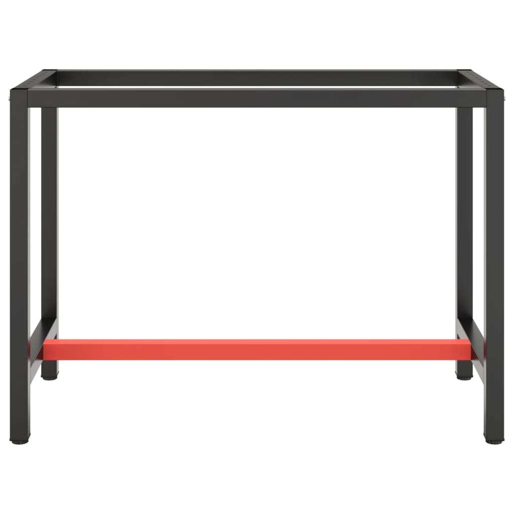 Werkbankframe 110x50x79 cm metaal matzwart en matrood is nu te koop bij PeponiXL, paradijselijk wonen!