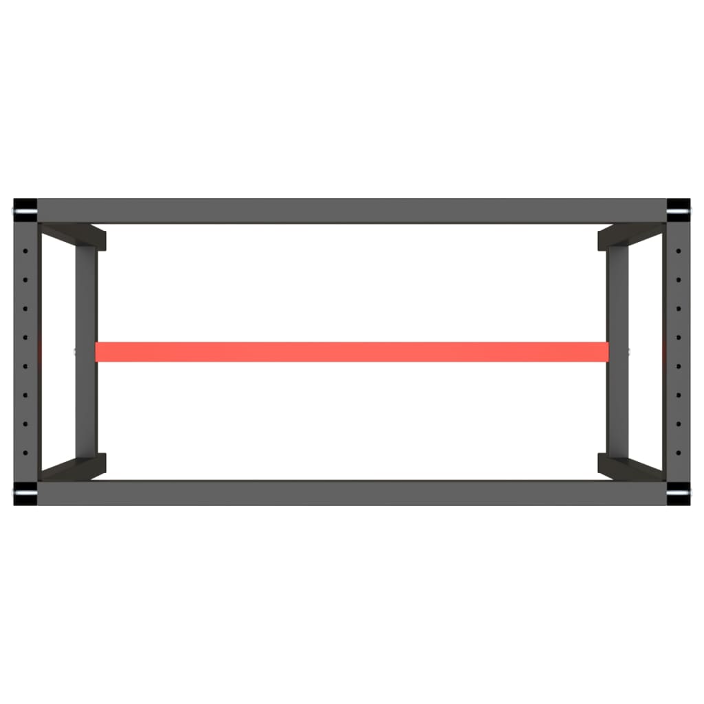 Werkbankframe 110x50x79 cm metaal matzwart en matrood is nu te koop bij PeponiXL, paradijselijk wonen!