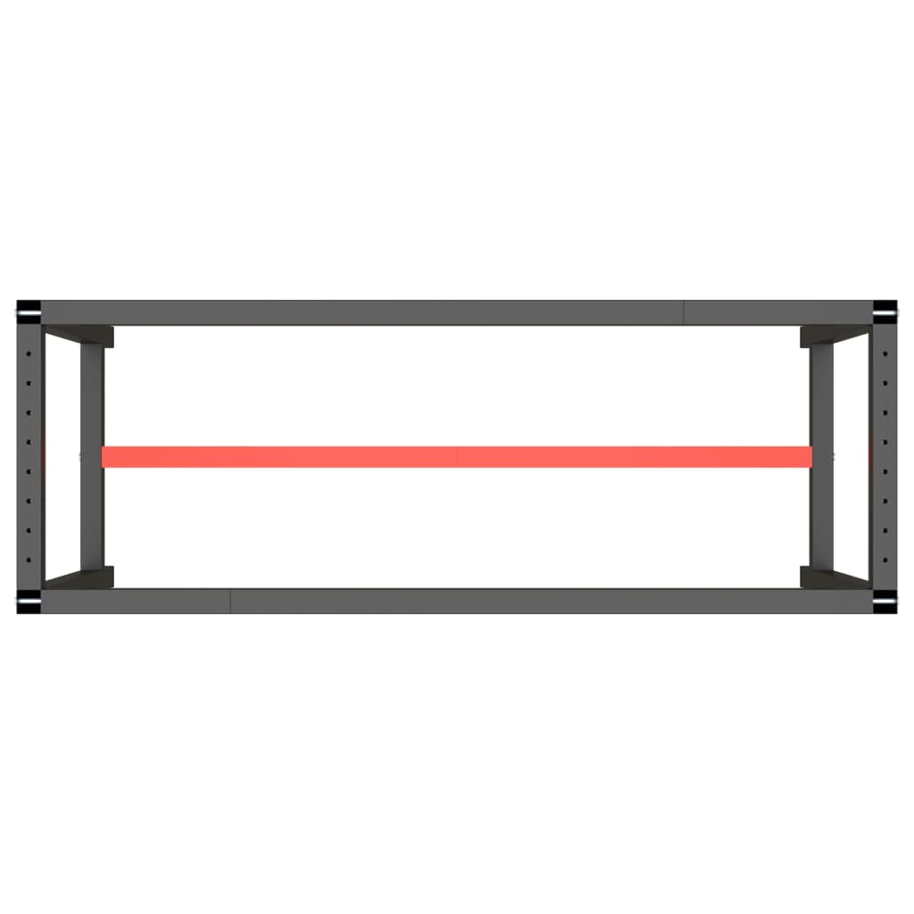 Werkbankframe 140x50x79 cm metaal matzwart en matrood is nu te koop bij PeponiXL, paradijselijk wonen!