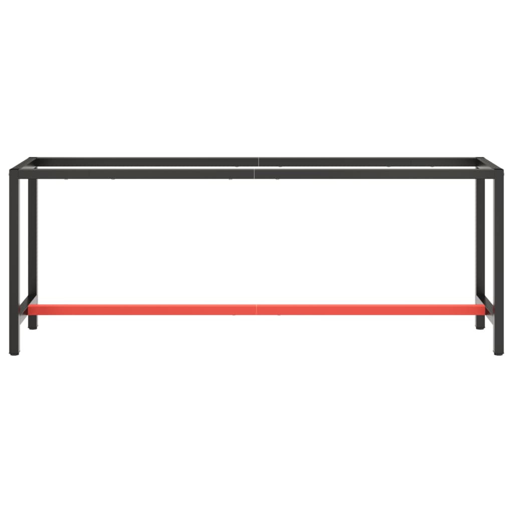 Werkbankframe 210x50x79 cm metaal matzwart en matrood is nu te koop bij PeponiXL, paradijselijk wonen!