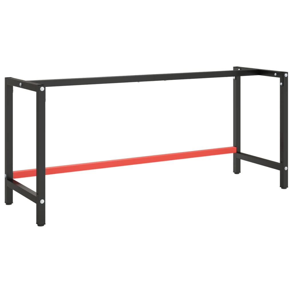Werkbankframe 180x57x79 cm metaal matzwart en matrood is nu te koop bij PeponiXL, paradijselijk wonen!