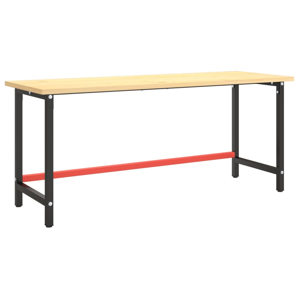 Werkbankframe 180x57x79 cm metaal matzwart en matrood is nu te koop bij PeponiXL, paradijselijk wonen!