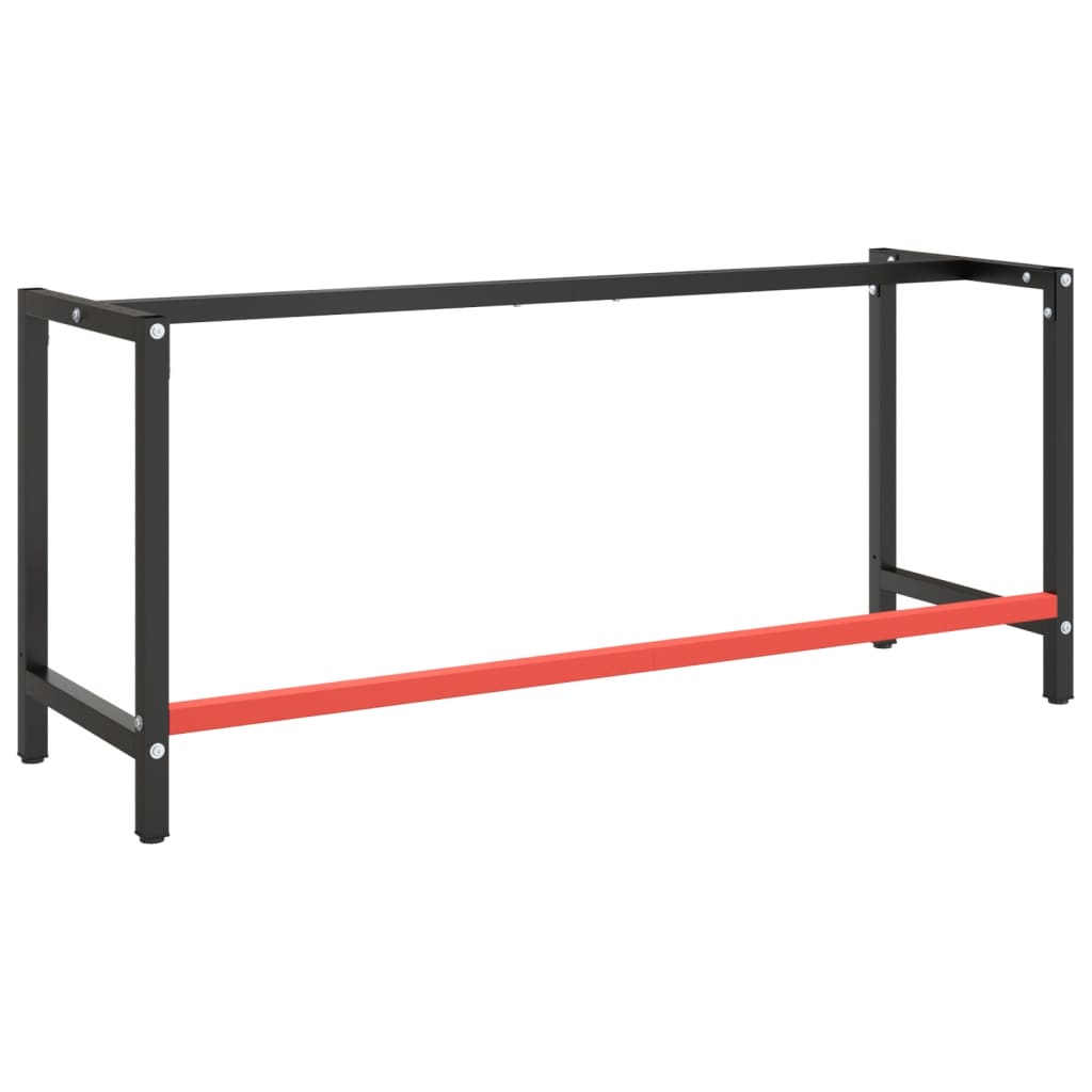 Werkbankframe 180x57x79 cm metaal matzwart en matrood is nu te koop bij PeponiXL, paradijselijk wonen!