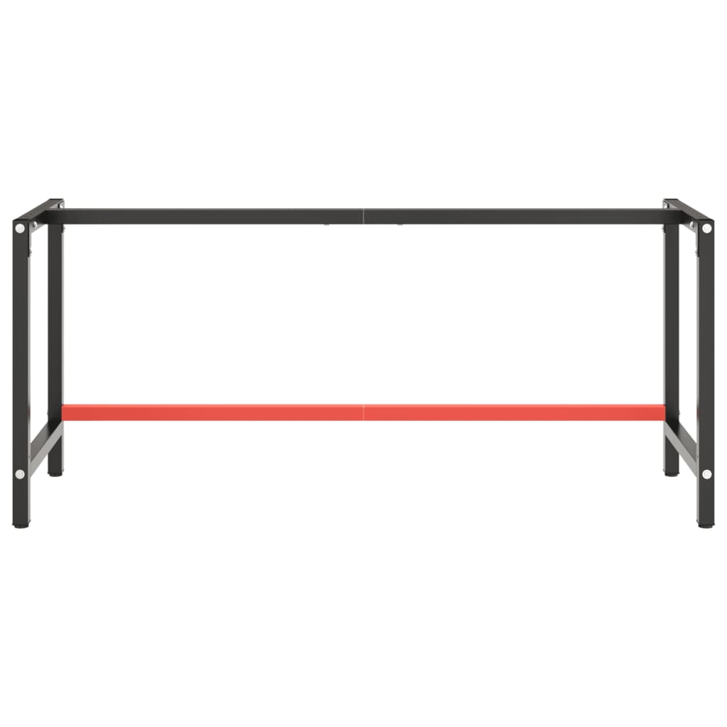 Werkbankframe 180x57x79 cm metaal matzwart en matrood is nu te koop bij PeponiXL, paradijselijk wonen!