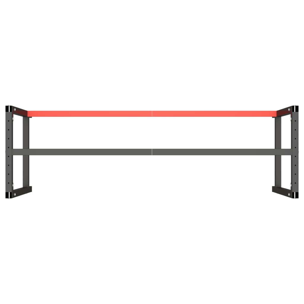 Werkbankframe 180x57x79 cm metaal matzwart en matrood is nu te koop bij PeponiXL, paradijselijk wonen!